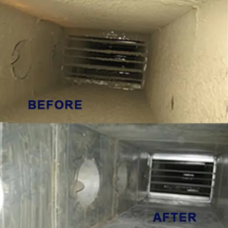 air duct cleaning before and after
